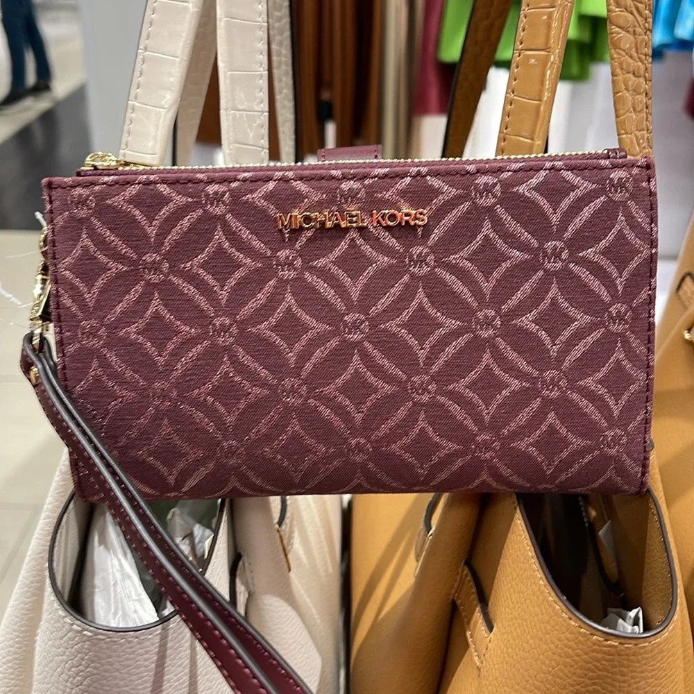 Michael Kors Jet Set Travel Large Double-Zip Wristlet-Wallet-Phone Holder Case - Picture 15 of 16